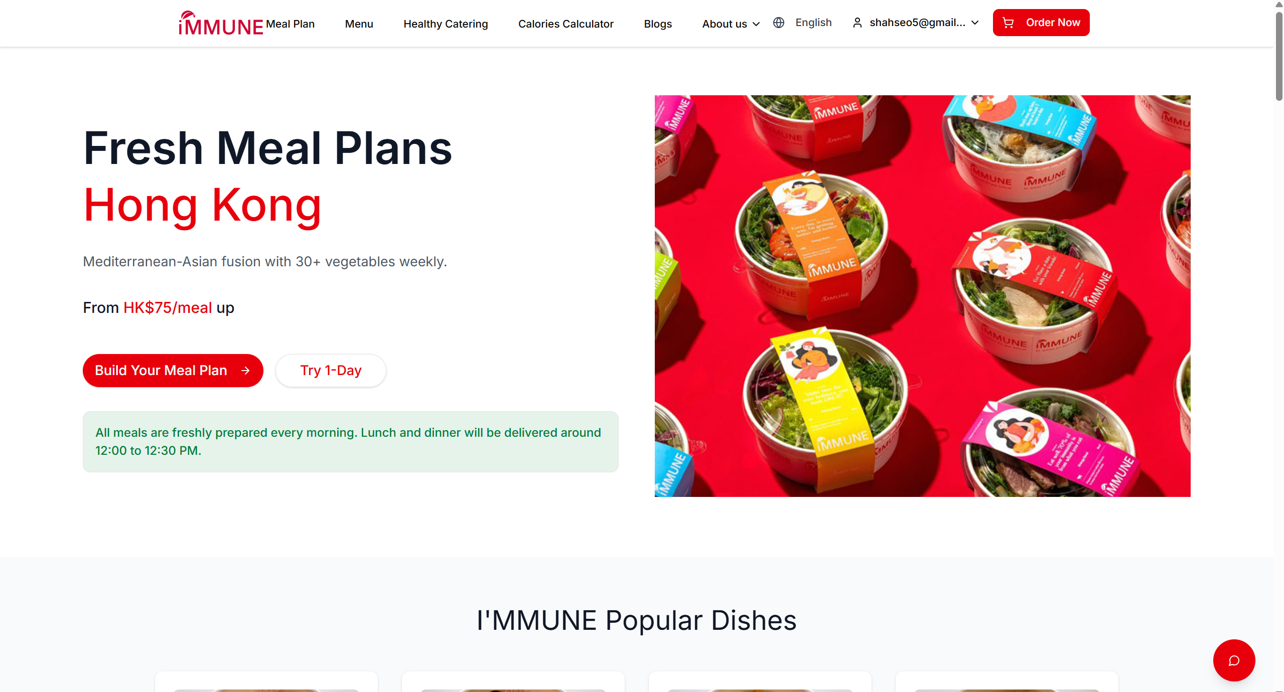 I'MMUNE Meal Delivery